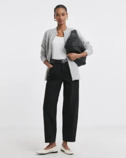 Grey Marl Zip Through Cardigan