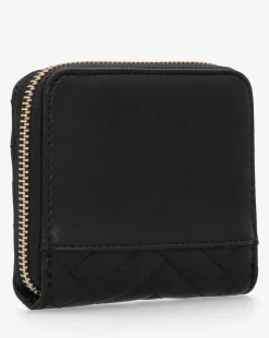 Guess Anning Quilted Black Zip Around Wallet