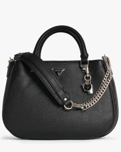 Guess Fedora Black Shoulder Satchel Bag