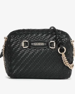 Guess Francy Woven Black Camera Cross-Body Bag