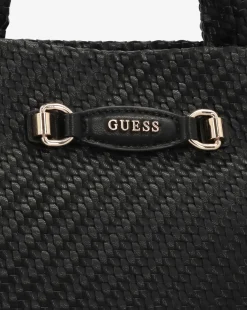 Guess Francy Woven Black Tote Bag