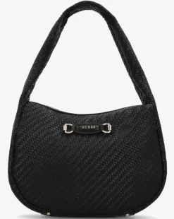 Guess Francy Woven Black Hobo Bag