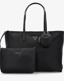 Guess Large Power Play 2 Black Logo Tech Tote Bag