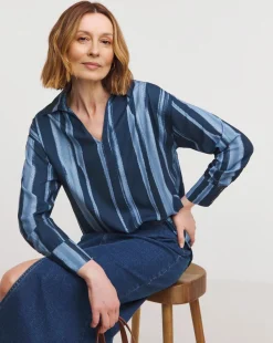 Herringbone Collar Detail Blouse