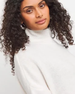 High Neck Deep Trim Longline Jumper