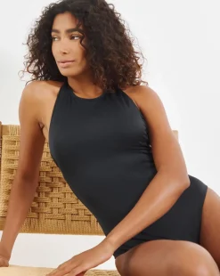 High Neck Swimsuit Black