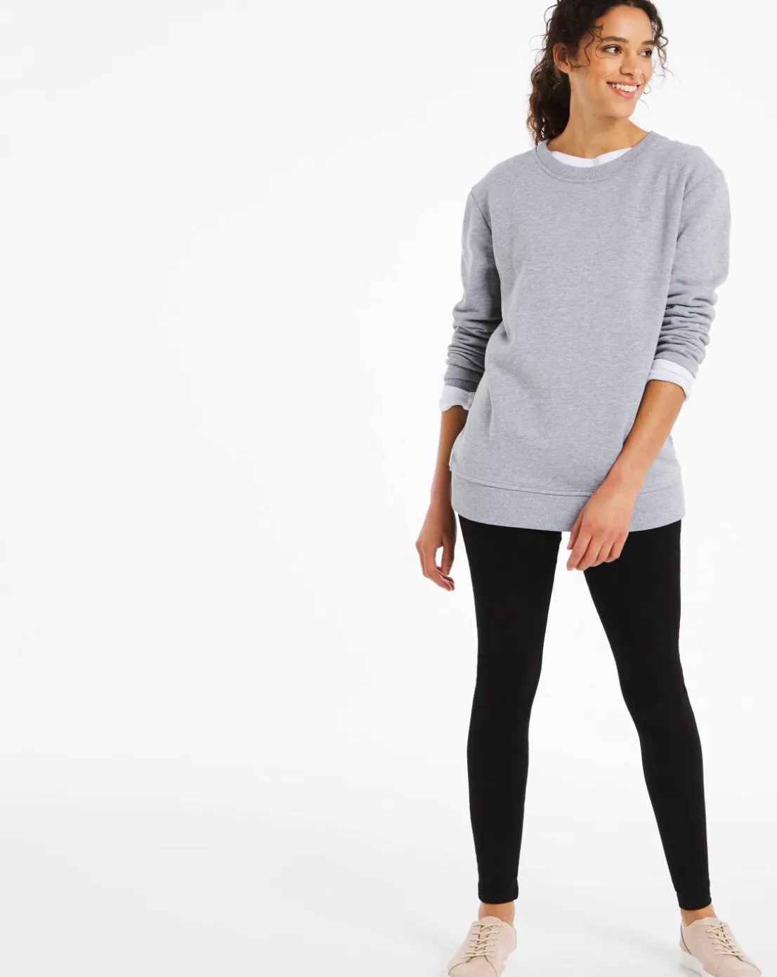 High Waist Cotton Rich Jersey Leggings Long