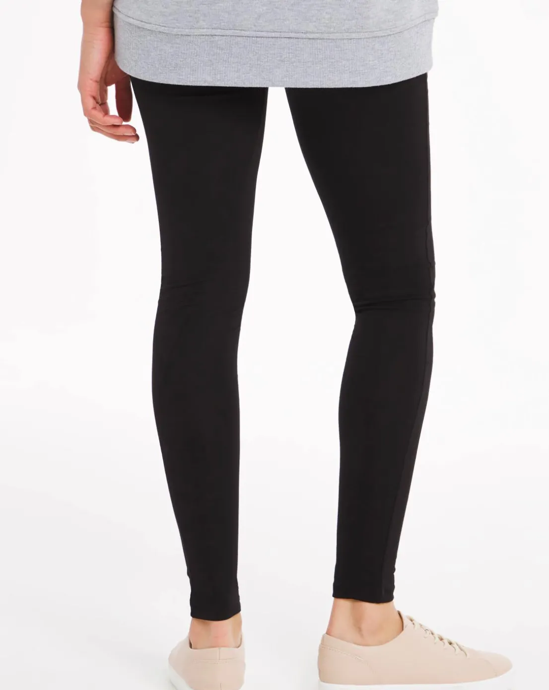 High Waist Cotton Rich Jersey Leggings Long