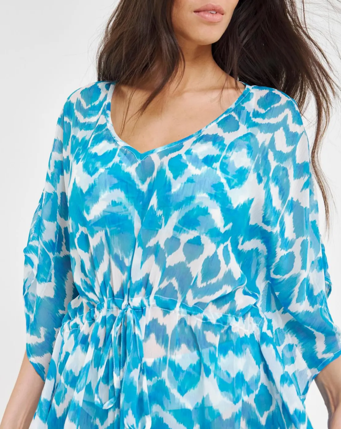 Ikat Print Beach Kaftan