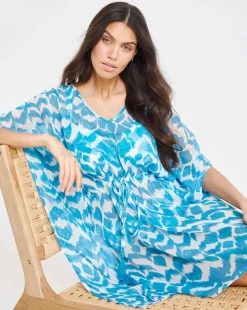 Ikat Print Beach Kaftan