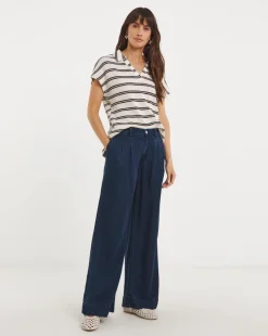 Indigo Wide Leg Lyocell Jeans