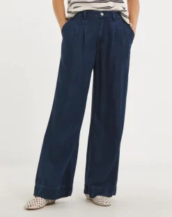 Indigo Wide Leg Lyocell Jeans