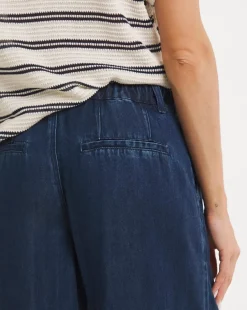 Indigo Wide Leg Lyocell Jeans