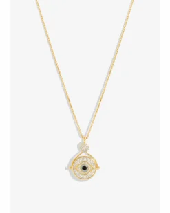 Inicio Gold Plated Evil Eye And Mother Of Pearl Spinning Pendant - Gift Pouch