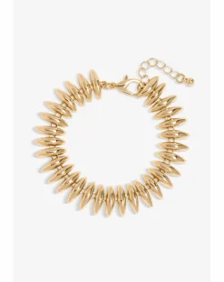 Inicio Gold Plated Polished Ridged Bracelet - Gift Pouch