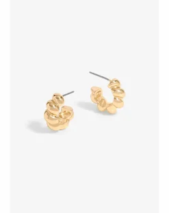 Inicio Gold Plated Twisted Polished Hoops - Gift Pouch