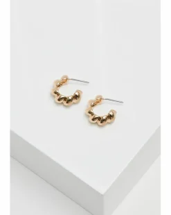 Inicio Gold Plated Twisted Polished Hoops - Gift Pouch