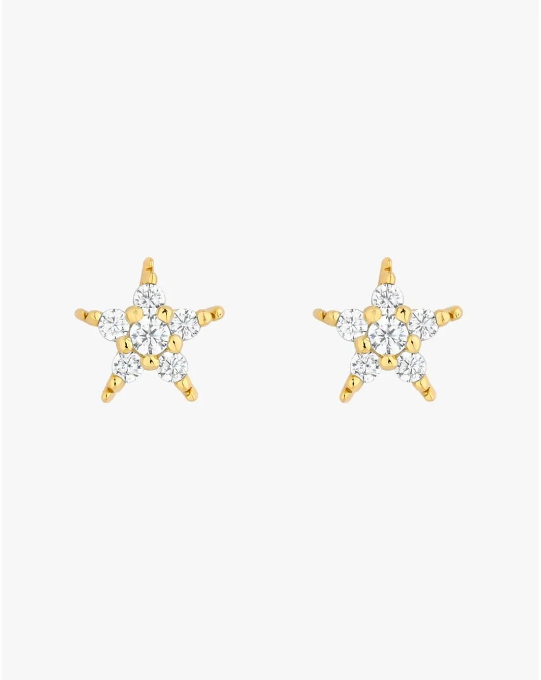 Inicio 14K Gold Plated Cubic Zirconia Star Stud Earrings - Gift Pouch