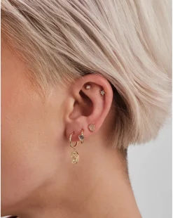 Inicio 14K Gold Plated Cubic Zirconia Star Stud Earrings - Gift Pouch