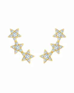 Inicio 14K Gold Plated Recycled Cubic Zirconia Star Ear Climber - Gift Pouch