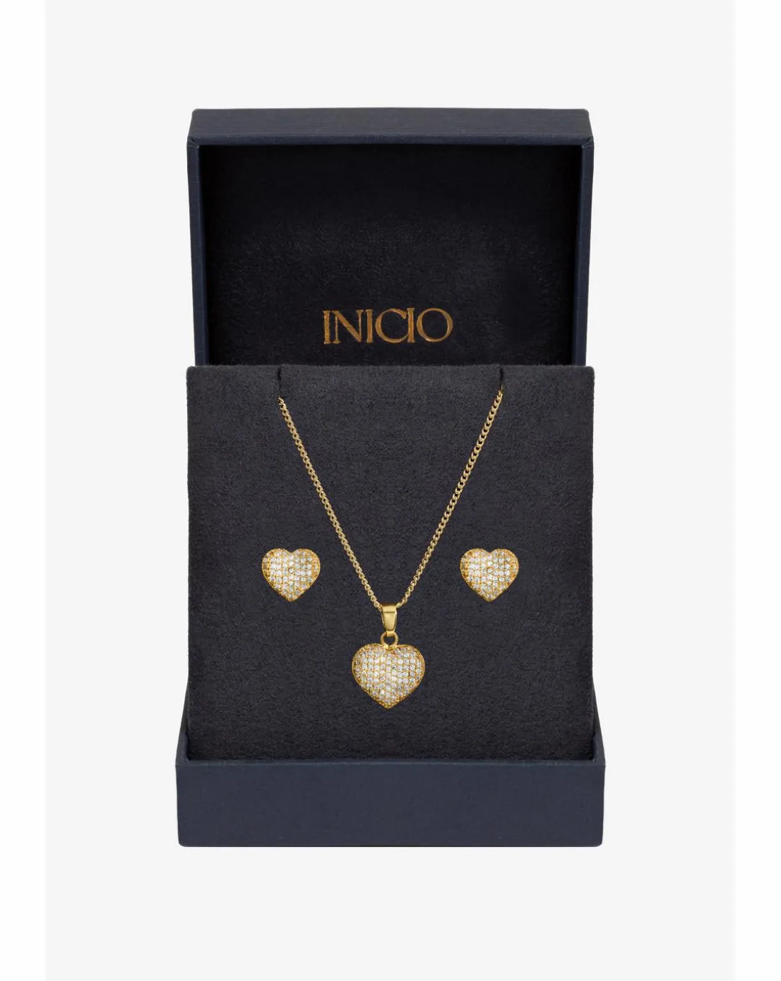 Inicio Pave Heart Set - Gift Boxed