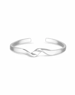 Inicio Recycled Sterling Silver Plated Twisted Bangle Bracelet - Gift Pouch