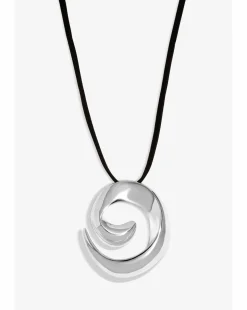 Inicio Silver Plated Molten Cord Pendant - Gift Pouch