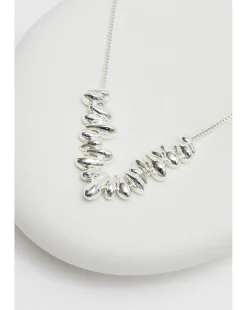 Inicio Silver Plated Polished Nugget Necklace - Gift Pouch