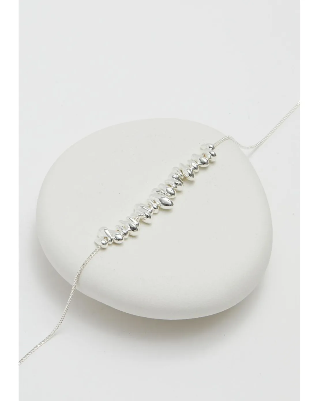 Inicio Silver Plated Polished Nugget Necklace - Gift Pouch