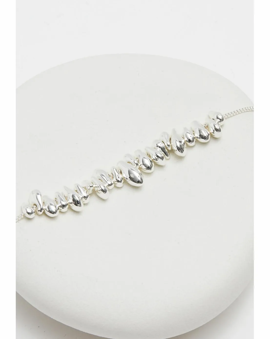 Inicio Silver Plated Polished Nugget Necklace - Gift Pouch