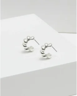 Inicio Silver Plated Twisted Polished Hoops - Gift Pouch