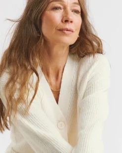 Ivory button Through Cardigan