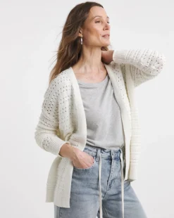 Ivory Crochet Edge To Edge Cardigan