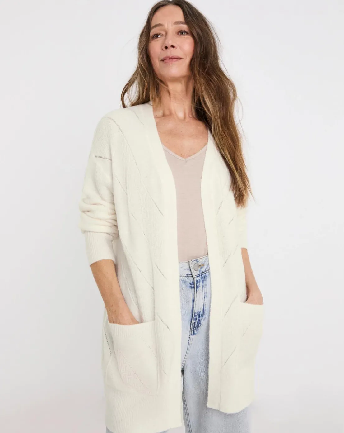 Ivory Pointelle Cardigan