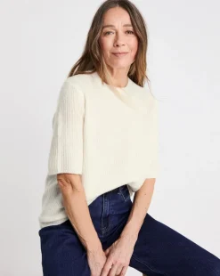 Ivory Short Sleeve Crew Neck Jumper