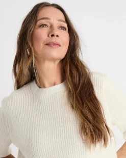 Ivory Short Sleeve Crew Neck Jumper