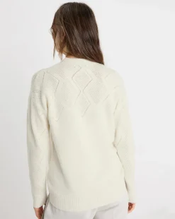 Ivory Yoke Stitch Jumper