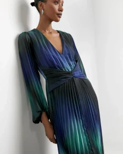 Joanna Hope Asymmetric Pleated Dress