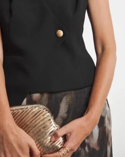 Joanna Hope Asymmetrical Waistcoat With Gold Detail