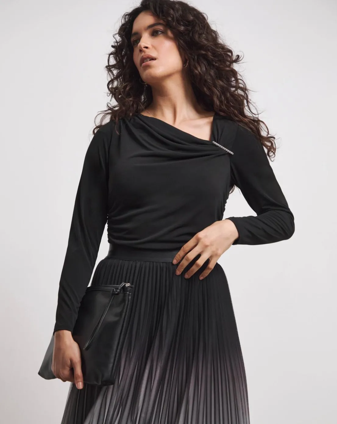 Joanna Hope Aysmmetrical Top With Hardwear Detail