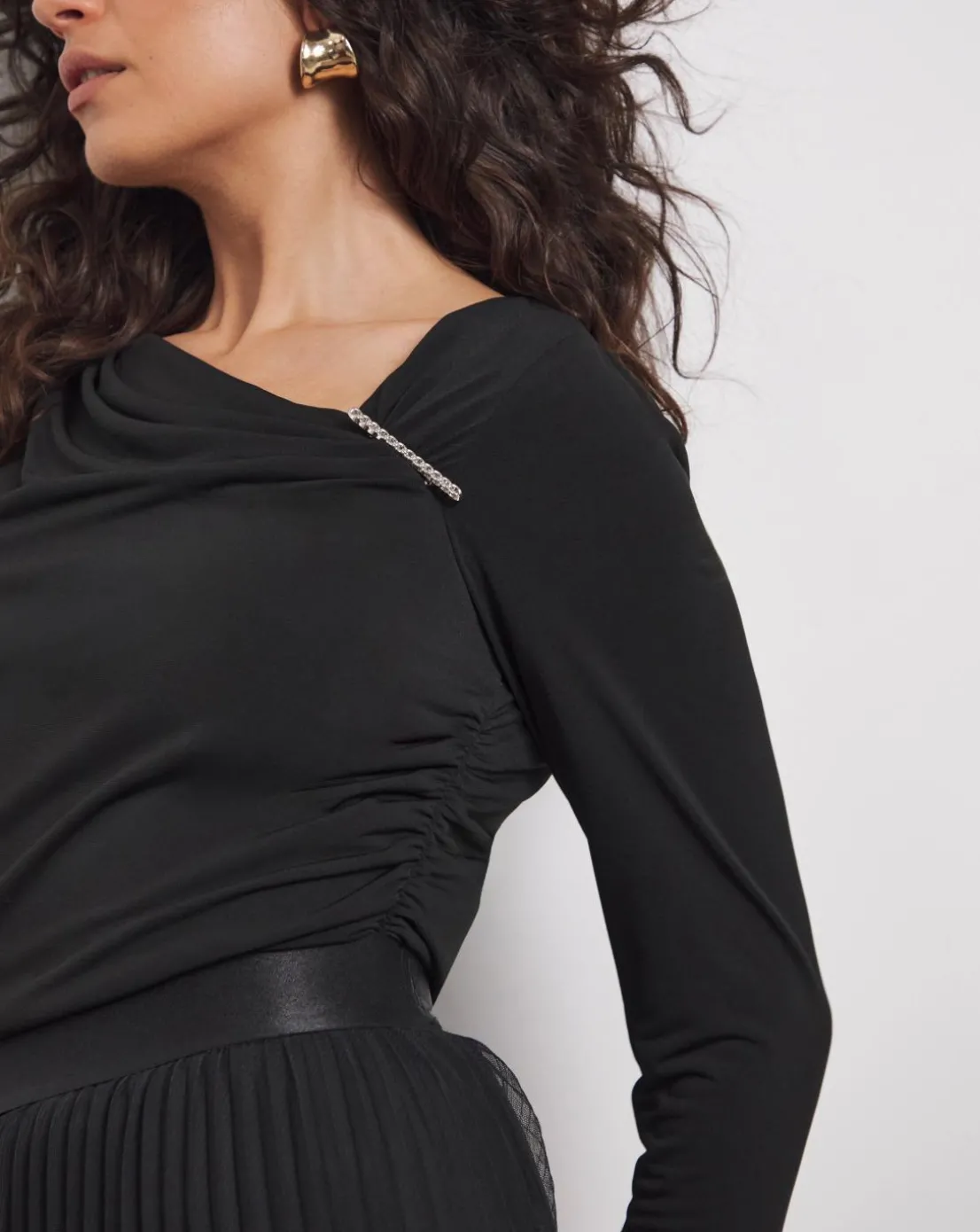 Joanna Hope Aysmmetrical Top With Hardwear Detail