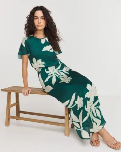 Joanna Hope Blouson Split Sleeve Dress