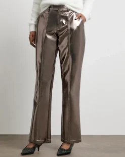 Joanna Hope Bronze Metallic PU Trousers