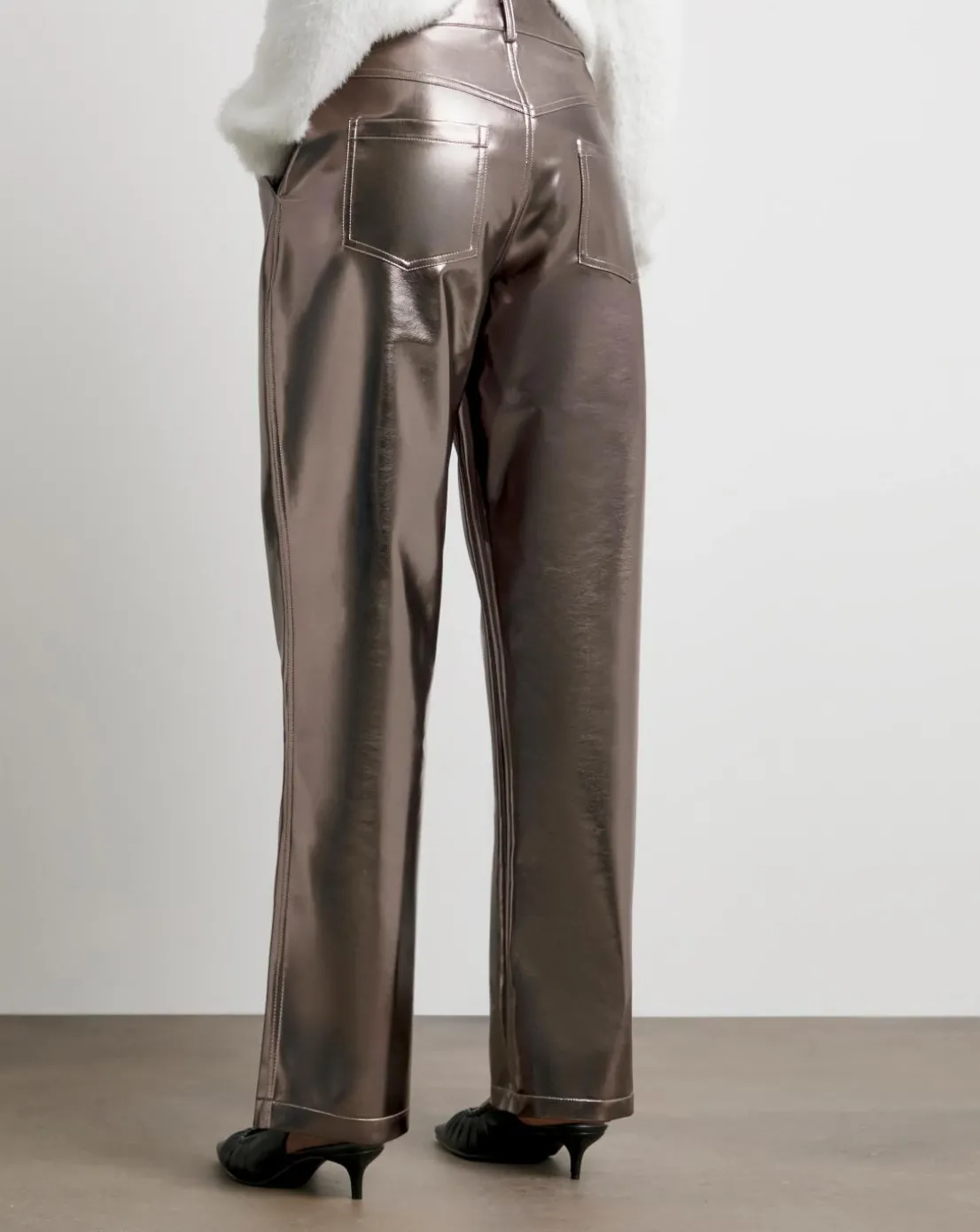 Joanna Hope Bronze Metallic PU Trousers