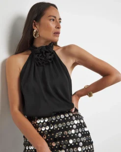 Joanna Hope Corsage Halter Neck Top