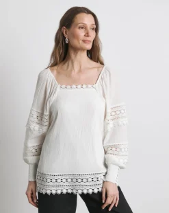 Joanna Hope Crinkle Blouse With Premium Trims