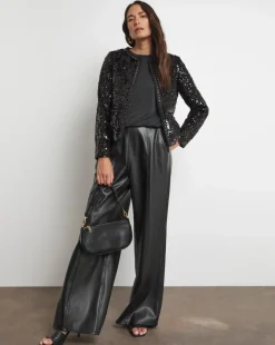 Joanna Hope Cropped Boucle Sequin Jacket