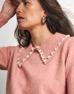 Joanna Hope Embellished Collar Knit Jumper