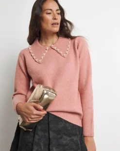 Joanna Hope Embellished Collar Knit Jumper
