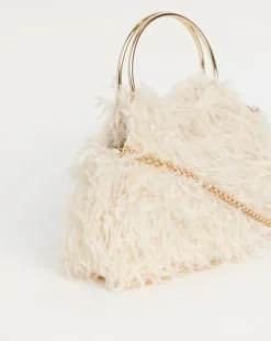 Joanna Hope Faux Feather Grab Clutch Bag